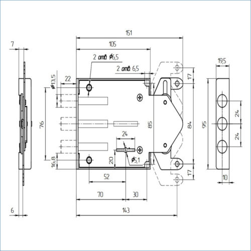 Замок врезной ЗВ8 812.1.0 (3 ключа)  Меттэм