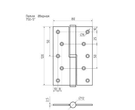 Н-М Петля сталь 750-5 -FHP-ECO-STD (золото) - правая Н-М Петля сталь 750-5 -FHP-ECO-STD (золото) - правая