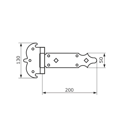 Петля-стрела фигурная ПС-200 мод.4 /кованая/ЯРОСЛАВЛЬ (черный)