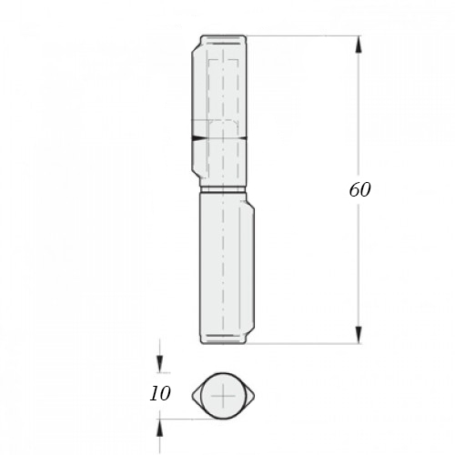 Петля гаражная d.10х60 мм (капля) /на шайбе/