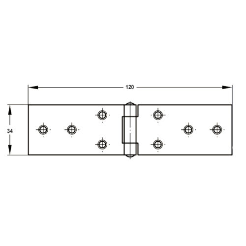 Петля карточная 120*34 (цинк)