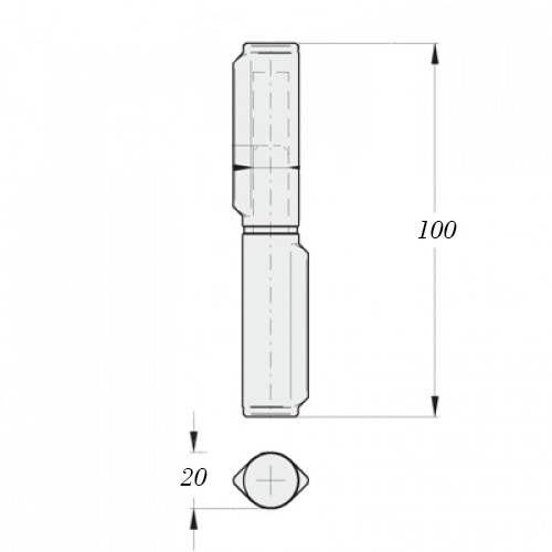 Петля гаражная d.20х100 мм (капля) /с шариком/ КИРОВ
