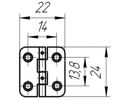 Петля карточная 22х24 (цинк)