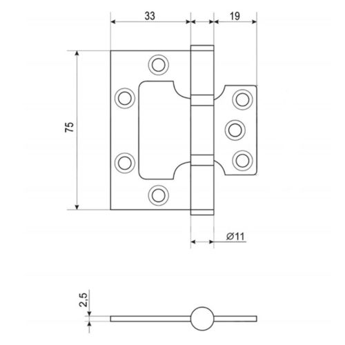 Петля без врезки ПНУ-85 (белая)