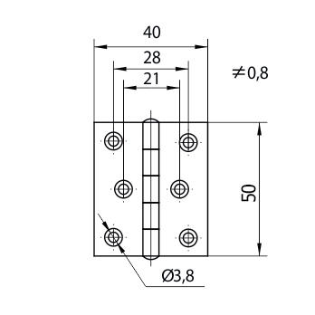 Петля карточная 50*40 (цинк)