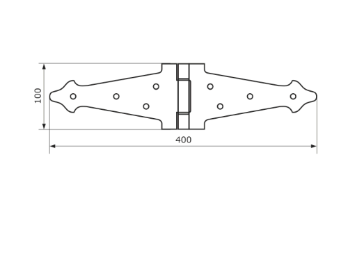 Петля-стрела фигурная ПС-2х200 (чёрная)