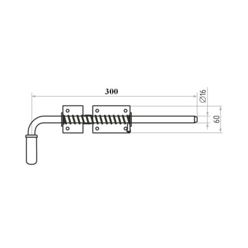 Задвижка гаражная ЗГ-2 (300)