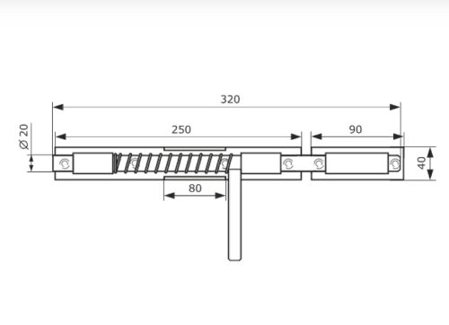 Засов ДОБРЫНЯ 300 мм (чёрный)