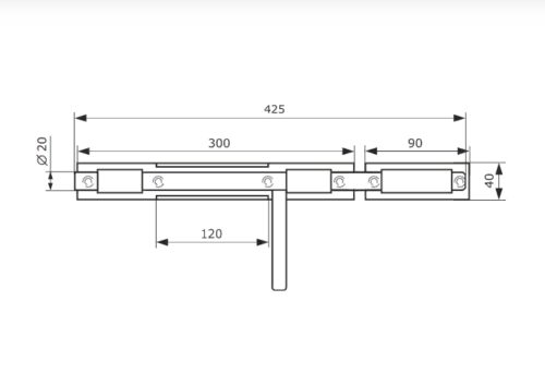 Засов ДОБРЫНЯ 450 мм (чёрный)