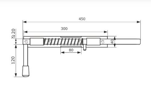 Засов ДОБРЫНЯ 450 мм мод.2 (чёрный)