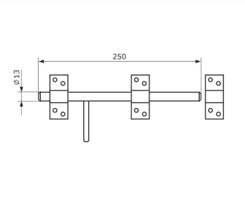 Засов универсальный ЗУ-250 (чёрный)