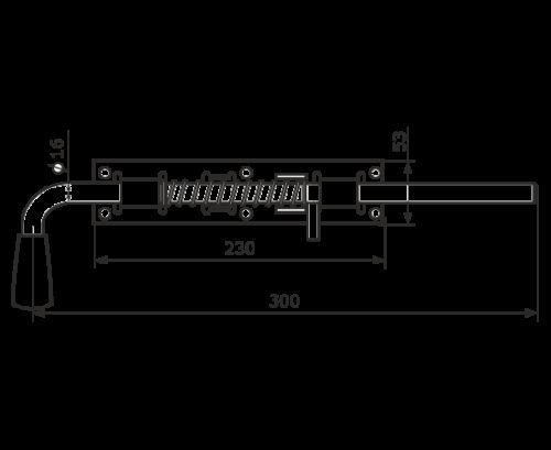 Засов с пружиной ЗСП-300 мод.2 (черный)