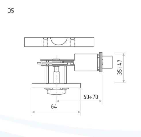 Н-М  Замок врезной D5 (золото) (фиксатор)