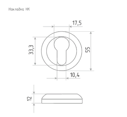 Н-М  Накладка под ключ НК Пальма (застаренное серебро)