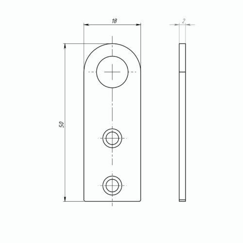 Проушина 18х50 (цинк белый)