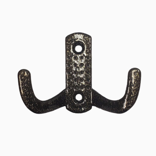 Крючок-вешалка 2-х рожковый (ст.бронза) №10