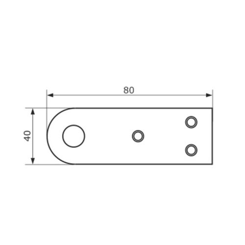Проушина усиленная 80х40 прямая (толщ. 5 мм) (черный)