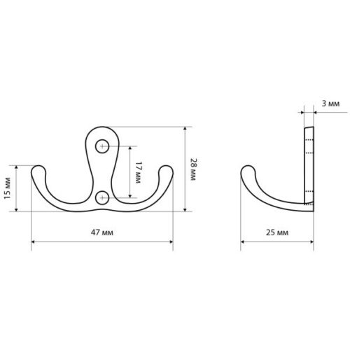 Стандарт  Крючок-вешалка 002 CP (хром)