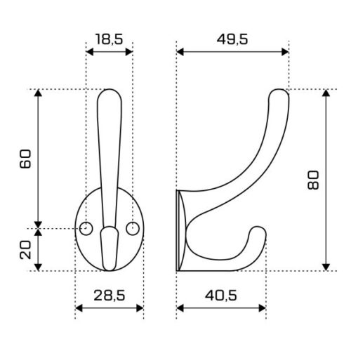 Стандарт  Крючок-вешалка 603 BL (матовый чёрный)