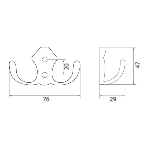 Стандарт  Крючок-вешалка 306 B BL (матовый чёрный)