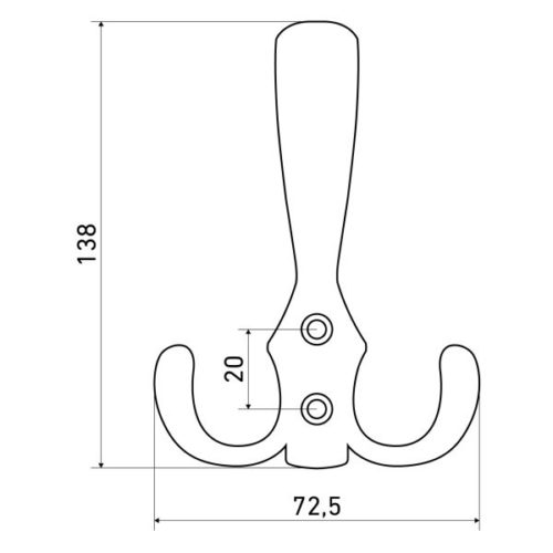Стандарт  Крючок-вешалка 306 A AC (старая медь)