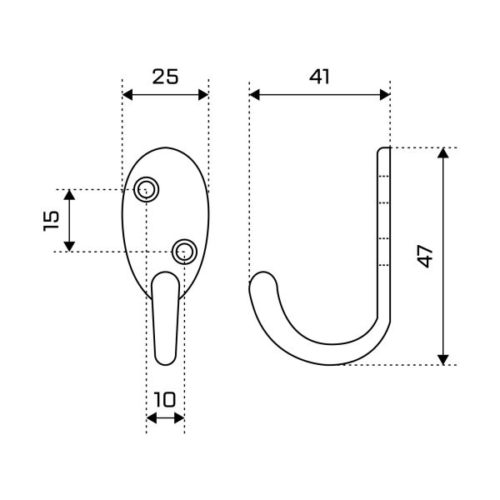 Стандарт  Крючок-вешалка 1089 CP (хром) 2 шт.
