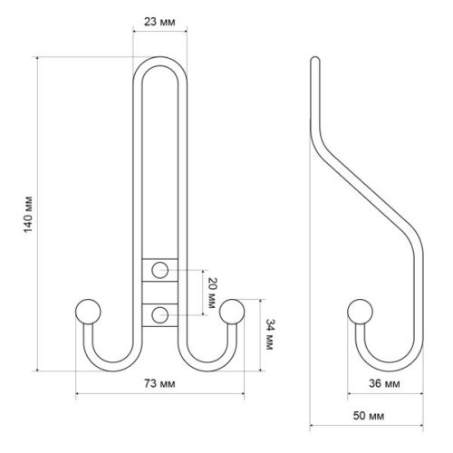 Стандарт  Крючок-вешалка 208 A GP (золото)