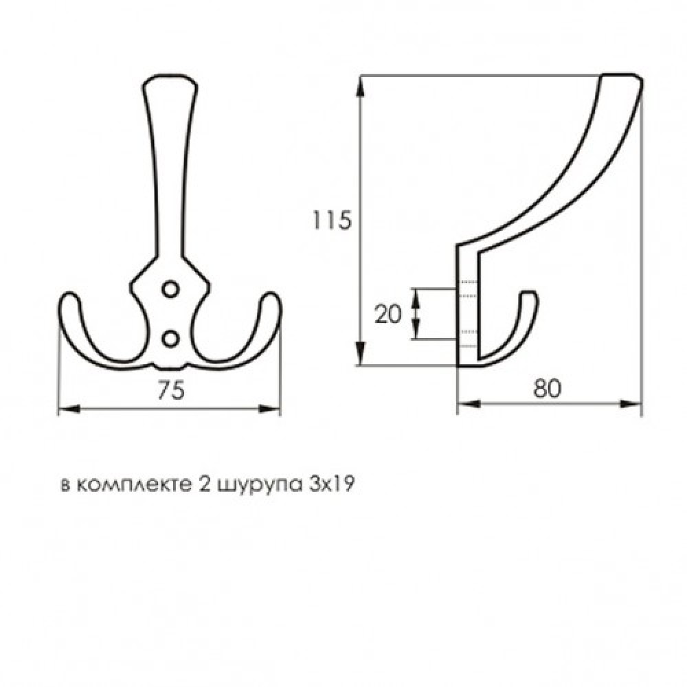Крючок большой 827 А (хром) Крючок большой 827 А (хром)
