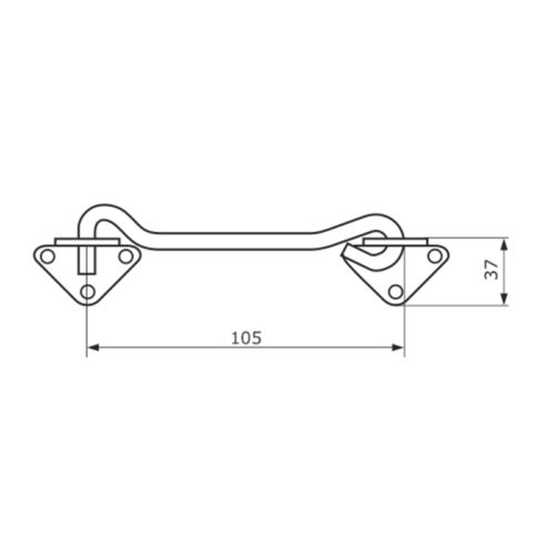 Крючок прутковый 105 мм мод.1 (медь антик)