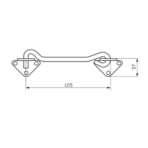 Крючок прутковый 105 мм мод.1 (чёрный)