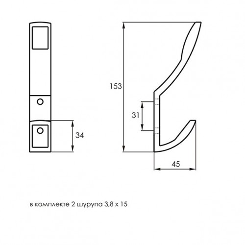 Крючок-вешалка 206 ZY (хром)