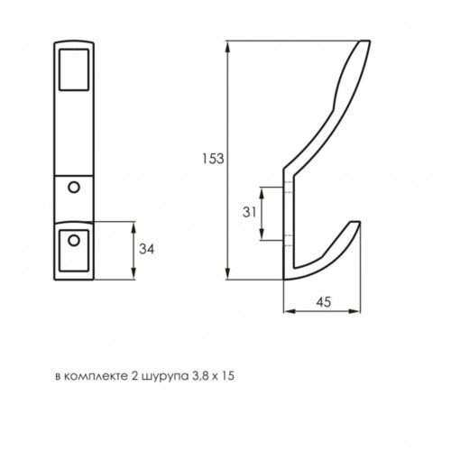 Крючок-вешалка 206 ZY (сатин)