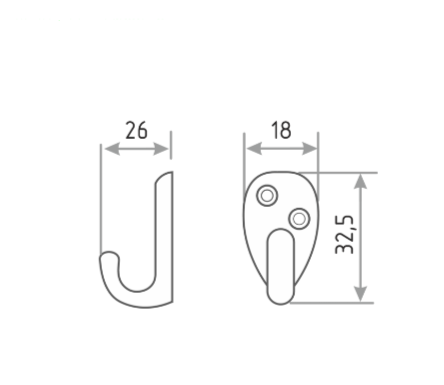 Крючок 1-рожковый пластик (голубой)  Буревестник