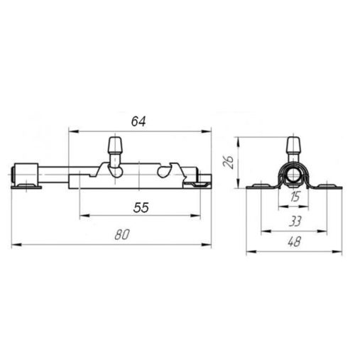 Шпингалет ЗТ (Ц.Д.) (ЗТ-12) (белый)
