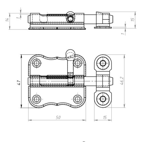 Шпингалет ЗТ-2 (белый)