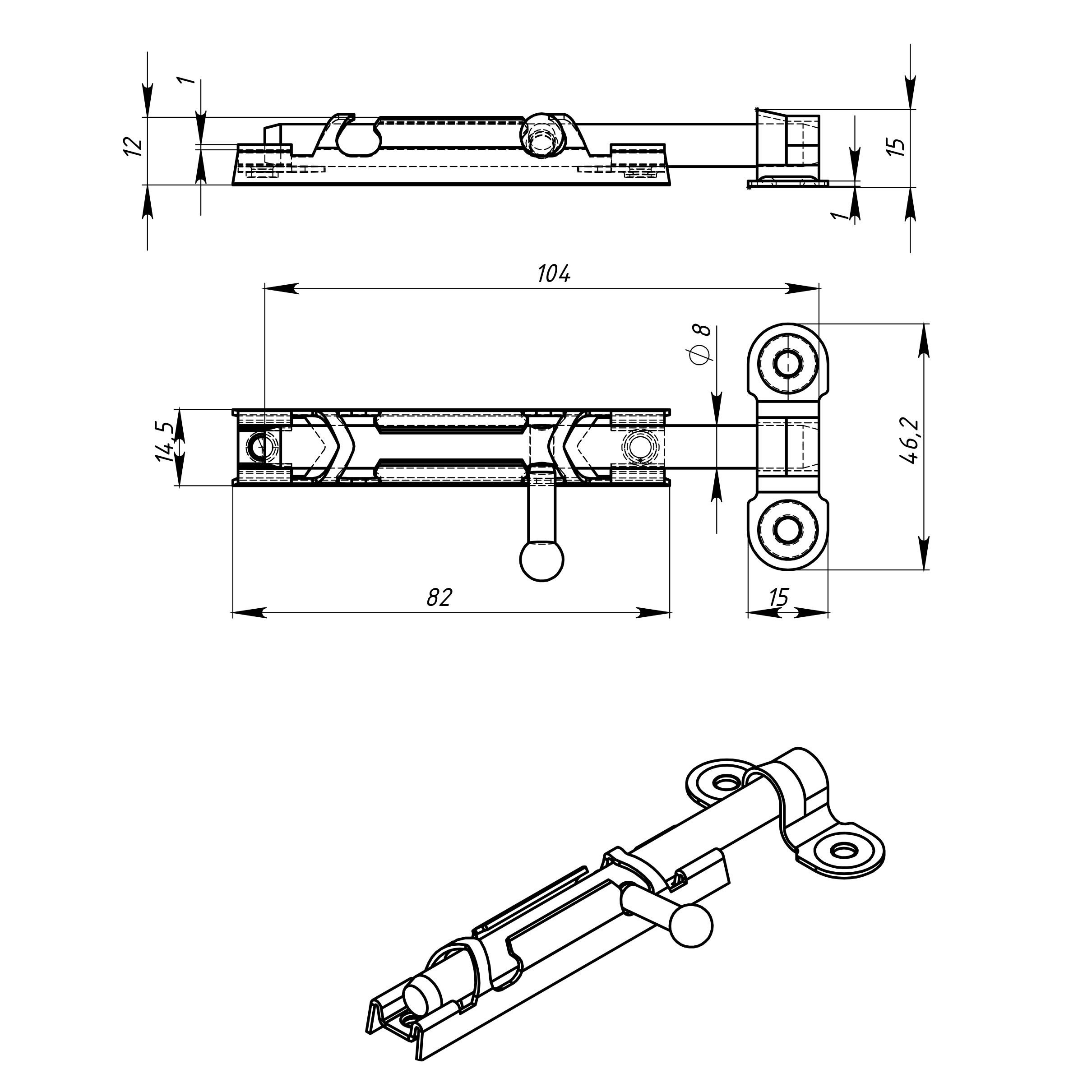 Шпингалет ЗТ (цинк) Шпингалет ЗТ (цинк)