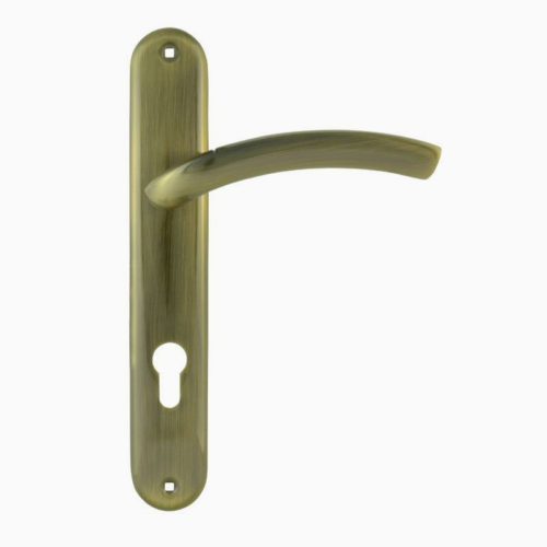 Н-М  Ручка дверная на планке 23-85 мм (старая бронза)