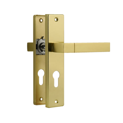 Н-М  Ручка дверная на планке 709К-61.5 мм (золото)