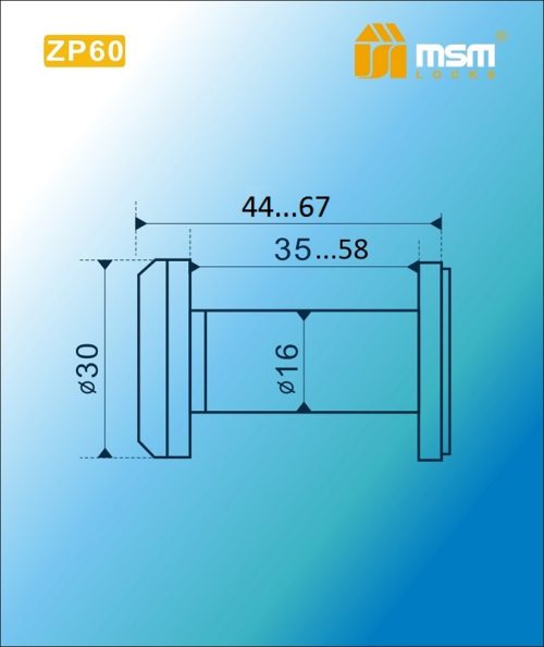 Дверной глазок MSM ZP-60 SN (матовый хром)
