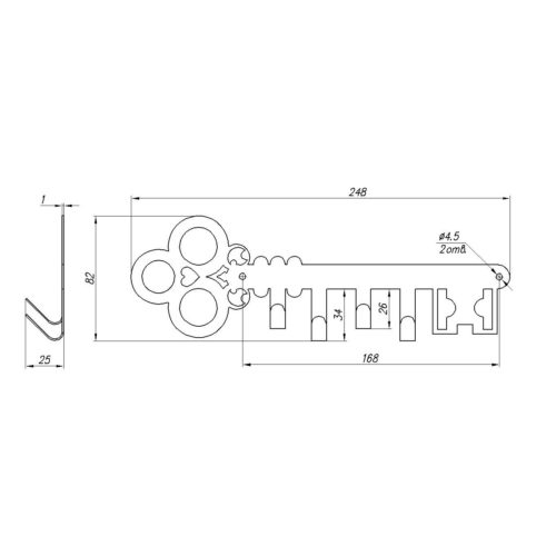 Ключница  Ключ -SL НОЭЗ (чёрный матовый)