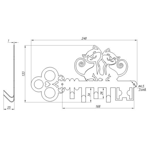 Ключница  Котята -SL НОЭЗ (чёрный матовый)