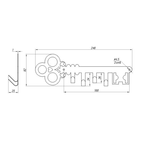 Ключница  Ключ -SL НОЭЗ (бронзовый металлик)