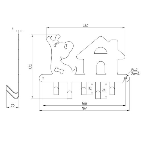 Ключница  Собачка -SL НОЭЗ (бронзовый металлик)