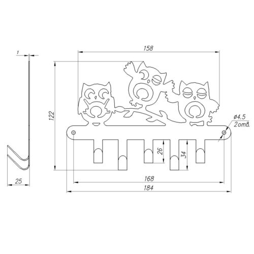 Ключница  Совы -SL НОЭЗ (бронзовый металлик)