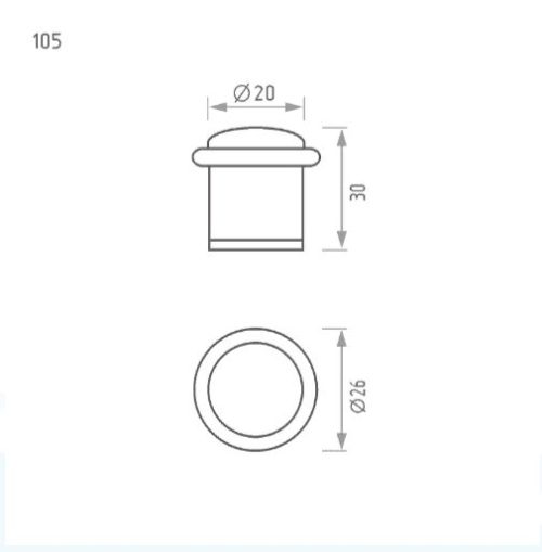 Н-М  Ограничитель дверной 105 (графит)