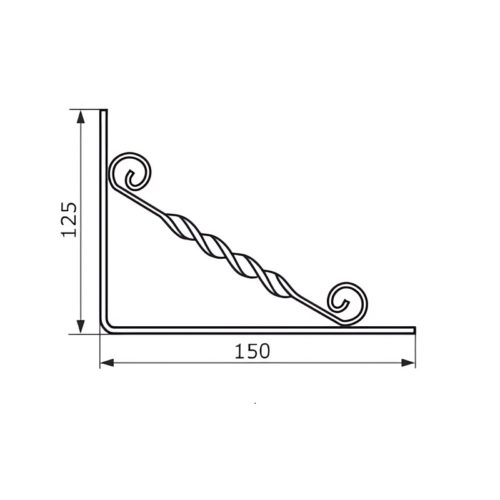 Кронштейн фигурный 150х125 (белый)