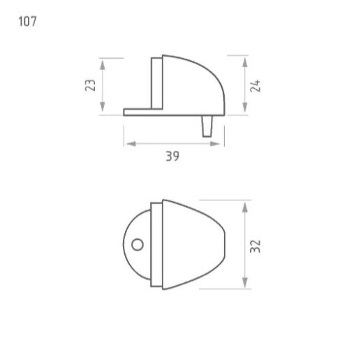 Н-М  Ограничитель дверной 107 (хром)
