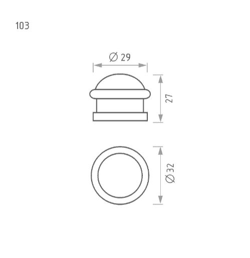 Н-М  Ограничитель дверной 103 (хром)