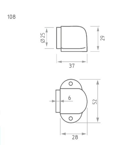 Н-М  Ограничитель дверной 108 (матовое золото)
