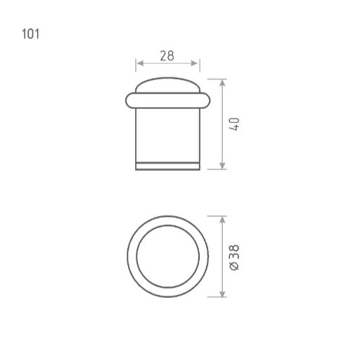 Н-М  Ограничитель дверной 101 (матовое золото)